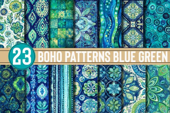 Boho Patterns Blue Green: A Designer's Instant Aesthetic Toolkit