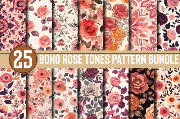 Boho Rose Tones Pattern Bundle: Your Design Toolkit