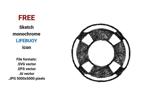 FREE Sketch Lifebuoy Icon: A Lifeline for Creative Projects