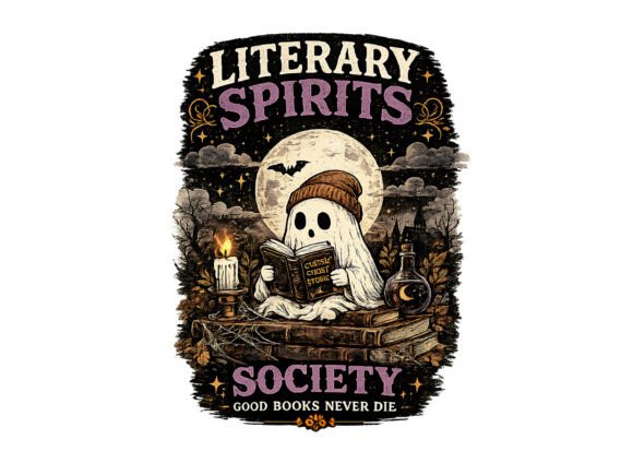 Halloween Literary Spirits Society: A Sublimation PNG for Book Lovers