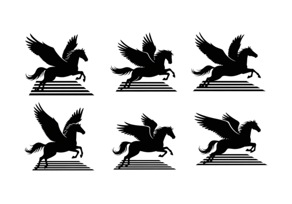 Pegasus Horse Silhouette SVG Clipart: A Timeless Design Asset