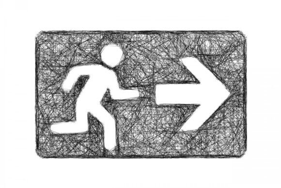 Sketch Exit Sign Icon: The Hand-Drawn Touch for Authentic Design
