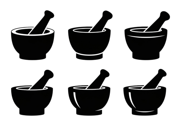 Unleash Your Creativity with the Mortar and Pestle Icons Set