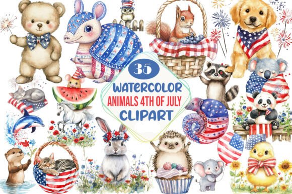 Watercolor Animals 4th of July: A Designer's Guide to Festive Graphics